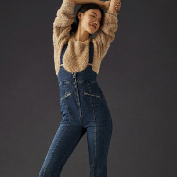 Anthropologie Pants - NWOT Anthropologie Pilcro Demilune Ski Suit Denim Overalls Womens 28 *Flaw*